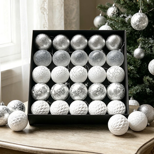 Boules de Noël argentées de 6 cm, 25 pièces, décorations pour arbre de Noël, Bolas De Navidad 2026, décorations de Noël, ornements de Noël incassables - Product Image 1