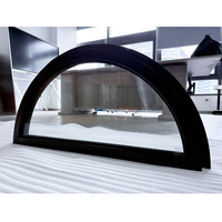 Ventanas Arqueadas de Aluminio Georgia para Interiores con Aletas de Fijación, Diseño de Doble Acristalamiento NFRC, Ventanas Fijas Semicirculares para Casas