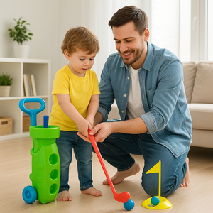 Ensemble de <span class=keywords><strong>golf</strong></span> pour enfants avec 3 clubs légers et 2 trous de pratique Kit de jeu intérieur et extérieur pour les tout-petits Jeu de sport éducatif précoce - Product Image 4