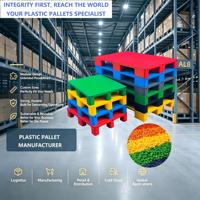 Palette en plastique de couleur personnalisée, palette en plastique HDPE à face unique pour le transport logistique et le stockage en entrepôt