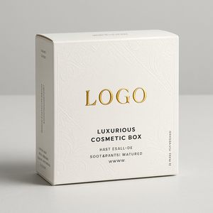 Krem kutu ambalaj için özel Logo baskılı lüks dokulu kaplama sert karton kağıt - Product Image 4