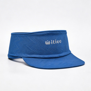 หมวกกันแดดกีฬาสีน้ำเงิน UPF50+ ผ้าคอตตอนแห้งเร็ว สกรีนโลโก้ได้ สำหรับทุกเพศ เหมาะสำหรับเทนนิส กอล์ฟ วิ่ง ปั่นจักรยาน - Product Image 3