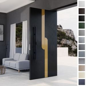 BASEN Anti-Theft Hotel Exterior Front Door Stainless Steel & Aluminum Alloy Modern Entrance Pivot Door for Villa Home Apartment - Product Image 1