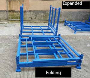 معدنية قابلة للطي مريحة أرفف مرصوصة ل مستودع التخزين/تجميع للطي تكويم التراص أرفف منصات نقالة - Product Image 3