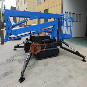 Cesta giratoria de 16m y 18m, plataforma elevadora de trabajo aérea eléctrica hidráulica, orugas ajustable, Araña, camioneta, camión, elevador de pluma - Product Image 2