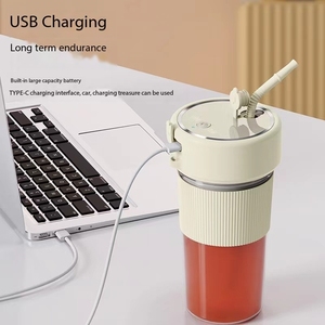 خلاط عصير الفاكهة مزود بكوب قابل لإعادة الشحن USB لاسلكي 350 مل خلاط عصير السموذي مع خلاط محمول بشفاطة - Product Image 5
