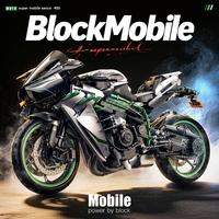 Kavoworld Modèle de moto de course dynamique en ABS, jouet éducatif DIY, échelle 1:5, kit de puzzle de 2248 pièces pour les 8 ans et plus