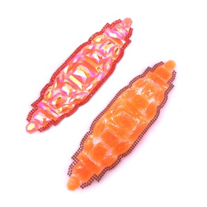 Customized Neon <strong>Orange</strong> Iridescent Resin Diamond <strong>Patches</strong> Sewing Hot Fix Rhinestone Motif Appliques for Shoes Carnival Costumes - Product Image 2