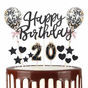 Bougies numériques couronne diamant noir en cire de paraffine pour décoration d'anniversaire d'enfants et de fêtes - Product Image 3