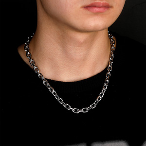 Collar Deportivo Unisex de Acero Inoxidable con Hebilla en Forma de Corazón Pulido de Seis Lados, en Oferta, Simple - Product Image 3