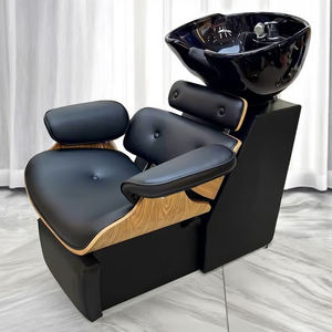Chinesische Fabrik Modernes Design Haar wasch <span class=keywords><strong>massage</strong></span> bett für Friseursalons Friseur geschäfte Schwarzes Keramik becken Shampoo Bett - Product Image 3