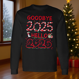 Adiós 2025, Hola 2026, Camiseta de Manga Larga, Navidad, Año Nuevo 2026 - Product Image 3