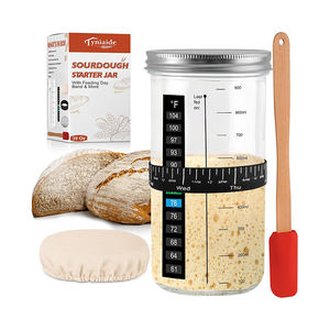35oz Levain Starter Verre Bocal Thermomètre Grattoir Outil 1000ml Levain Conteneur Kit Maison Pause Cuisson Outil - Product Image 4