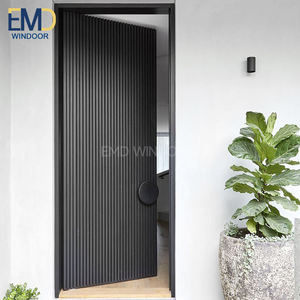 Puerta Exterior de Aluminio y Cedro para Ducha, Puerta Exterior Metálica Ventilada - Product Image 1