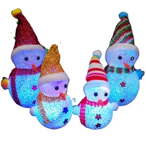 Cadeau de noël paillettes bonhomme de neige pour enfant, jouets de décoration, flash, vente en gros,