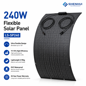 Panneaux solaires photovoltaïques mono cristaux noirs flexibles 240W pour camping-car, bateau, jardin, balcon - Vente en gros - Product Image 2