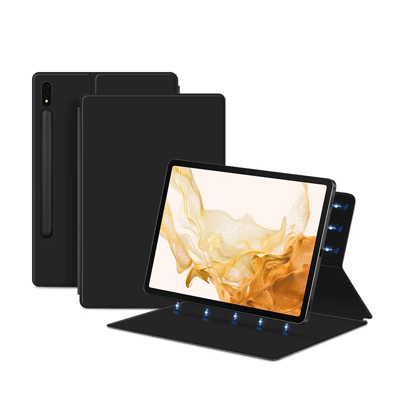 Tablet magnético Smart Case para Samsung Galaxy Tab S7 Plus para S8 Plus S8 + X970 X800 12,4 polegadas com tampa de suporte para lápis embutido