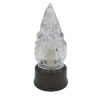 Bougie LED sans flamme à piles, lampe à lumière blanche chaude vacillante en forme de flamme de cristal, décoration de table