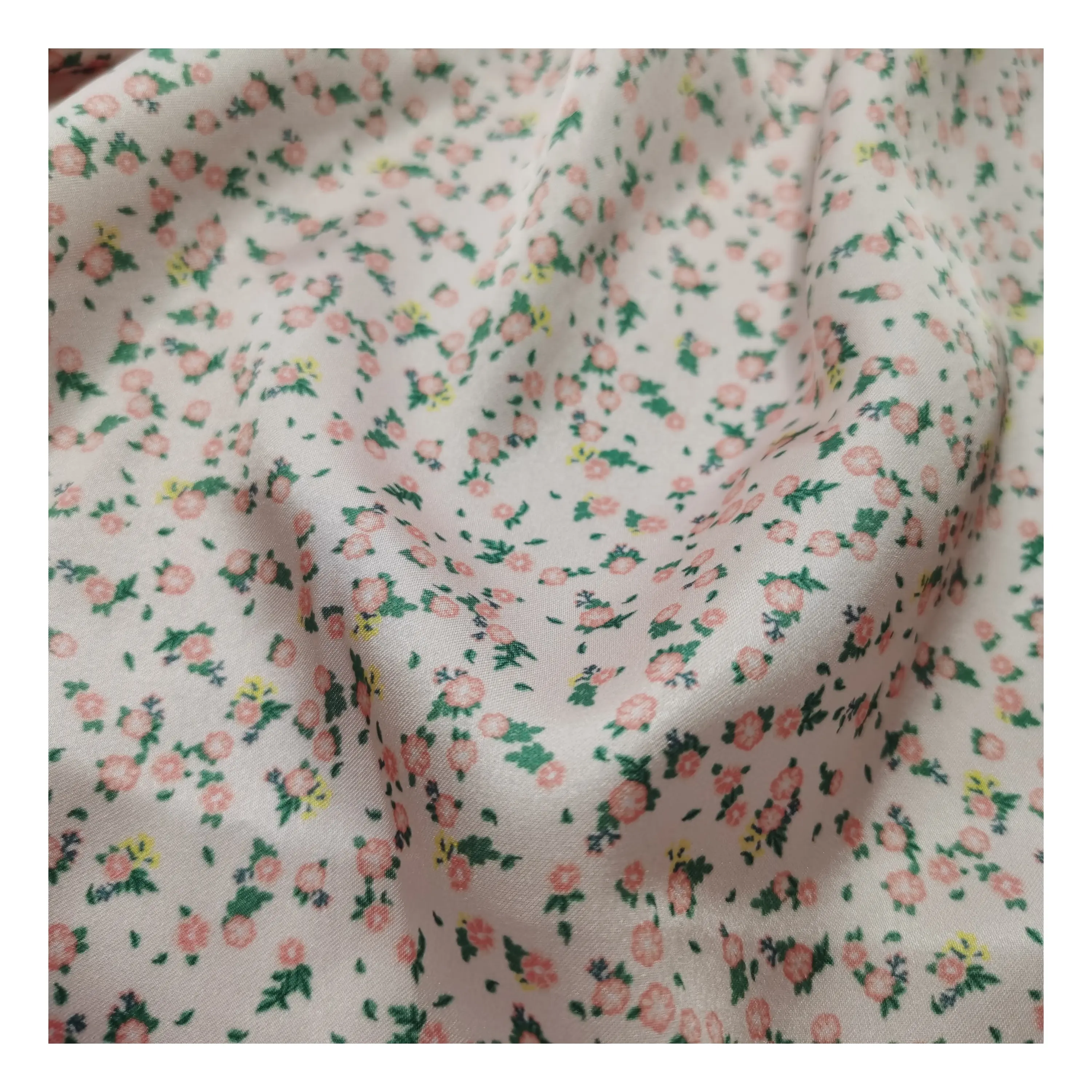 Satin Chiffon Digital Printed 100%Polyester Fabric Good Quality Beautiful Floral Flower Fabrics For Dress Clothing