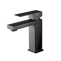 Robinet mitigeur de lavabo à levier unique, noir, Standard européen