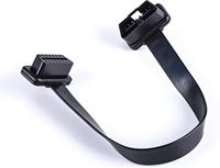 Cable de extensión OBD2 de perfil bajo con cinta, 16 pines, macho a hembra, para escáner de diagnóstico de coche, extensor para herramienta de escaneo y lector de códigos