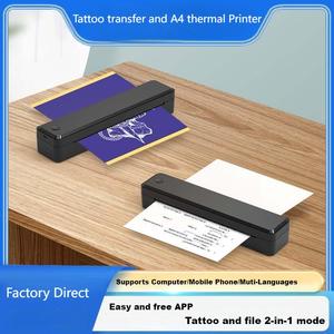 Tragbarer A4 Kabelloser Thermodrucker mit 1500mAh Akku - Tattoo-Schablonendrucker für iOS & Android auf Lager - Product Image 6