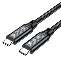Kabel Data USB5 Tipe-C Dual-Head C-to-C Berjaket Kepang, Video 16K, Transmisi 80Gbps, Pengisian Cepat PD240W, Kompatibel USB4