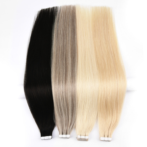 Extensions de cheveux à bandes adhésives double épaisseur 3cm*0.8cm, invisibles, saines, brillantes, en cheveux humains Remy, ondulation lisse soyeuse chinoise - Product Image 3