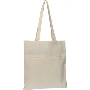 Bolsa de Compras de Algodón Ecológica con Bolsillo, Merchandising Sostenible - Product Image 1