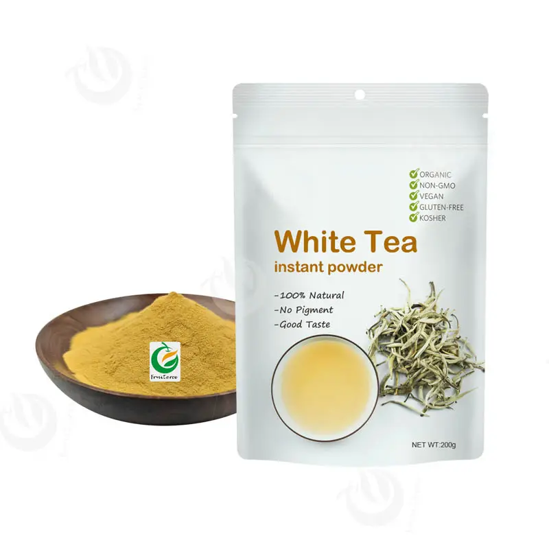 Polvere di tè bianco istantaneo solubile in acqua in polvere di tè naturale puro al 100%