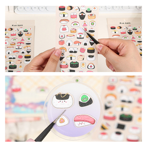 Dessin animé paillettes <span class=keywords><strong>Sushi</strong></span> autocollants personnalisé étanche vinyle mignon baiser coupe autocollants pour bouteille décoratif Journal autocollant Scrapbooking - Product Image 4