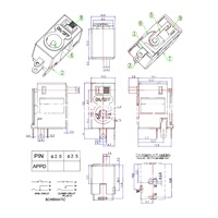 Toma de corriente CC 2 en 1 de 2,1x5,5mm con interruptor deslizante Conector de conectividad dual