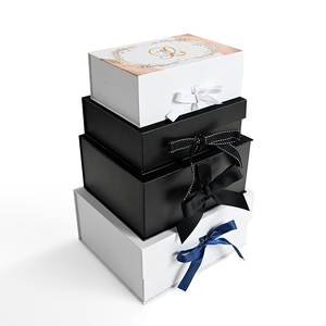 Packaging Gift Box Custom Paper Luxury Boite Cadeau Hair Shoe Folding Foldable Magnetic Packaging Gift Box With Ribbon