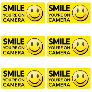微笑你在相机上-安全相机录制贴花贴纸自粘乙烯基标志自定义标志