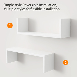 <b>Floating</b> <b>Wall</b> Shelves Set Of 3 White <b>Wall</b> Mounted Storage Shelves For Bathroom Bedroom Living Room Kitchen Office Home Decor - Product Image 4