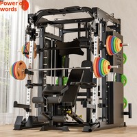 Máquina Multifuncional Smith Trainer para Gimnasio en Casa, Equipo de Fuerza de Acero Inoxidable para Entrenamiento de Pecho, Piernas y Espalda