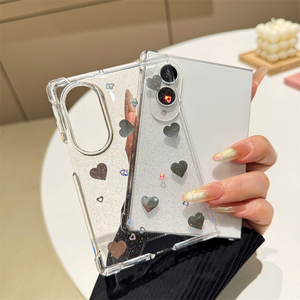 Étui de téléphone de luxe avec paillettes dorées, motif cœur et étoile, pour iPhone 18 Fold, protection élevée, coque antichoc, motif TPU - Product Image 3