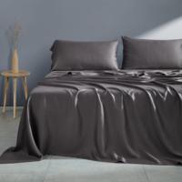 Parures de lit en fibre de bambou écologiques personnalisées en usine, style simple, 4 pièces : draps-housses, draps plats, housse de couette