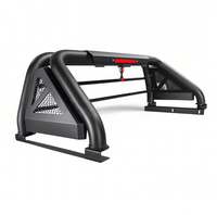 Barre de protection robuste en acier pour pick-up Hilux Ranger Tacoma, universelle, tout-terrain, sport, avec feux stop LED et plaques latérales noires anti-corrosion