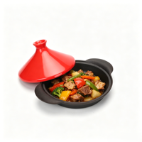 Tajine classique en fonte avec couvercle en céramique, ustensile de cuisine marocain pour la maison, les restaurants et les hôtels (vente en gros)