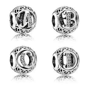 Alphabet Series 925 Sterling Silver charms Jewelry Beaded Jewelry for women bracelet