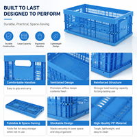 HUADING 600*400*240 mm Caisse de rangement pliable et empilable multifonction en plastique PP pour déménagement