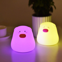 Chambre animaux Table nuit Squishy Portable Mini enfants jouet Silicone doux au toucher lumières Silicone jouet veilleuse