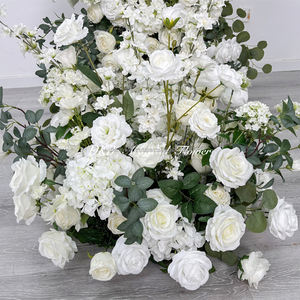 Arche de fleurs artificielles populaires en forme de corne avec roses en soie pour arrière-plan photographique, mariage et événements scolaires - Product Image 5