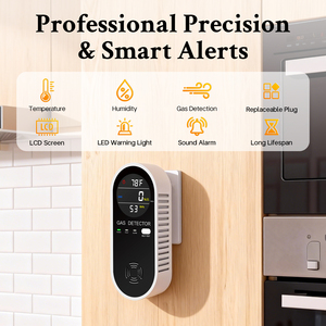 Detector de gas con alarma de CO enchufable Temperatura en tiempo real (-10 ~ 50) Humedad (0% ~ 95%) Pantalla Analizadores de alarma de sonido de pantalla de 2,0" - Product Image 4