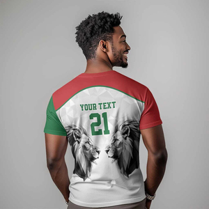 メーカーケニアメンズカジュアルTシャツユニークな昇華転写プリントデザインカスタムホワイトラグビーアフリカTシャツ - Product Image 4