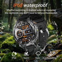 Montre connectée sport pour homme AK118, ronde, 1,7 pouces, moniteur de santé, appels Bluetooth, 1400 mAh, tracker d'activité, étanche IP68, pour extérieur