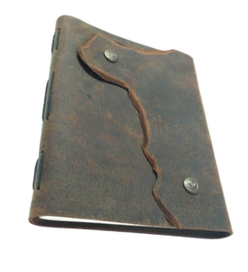 Fabricant personnalisé avec fermeture à rabat de créateur Journal en cuir fait main à reliure rustique avec papier blanc fait main pour le voyage - Product Image 2