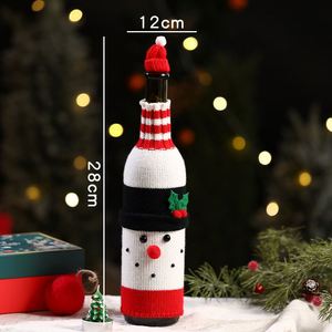 Christmas <b>Red</b> Wine Bottle Cover Sleeve Bags Knitted Wool <b>Belt</b> Elderly Xmas Table Kitchen Decor Ornament Gifts - Product Image 3