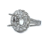 Bague de fiançailles classique semi-montée en or blanc massif 18 carats de haute qualité avec diamant véritable 0,82 ct, idéale pour les mariages et les fêtes, modèle OEM le plus vendu pour femme